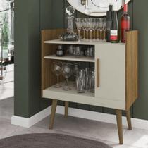 Aparador Cantinho do Café c/ Porta e Prateleira para Xícaras e Cafeteira Cinamomo/Off White Aparador Cantinho do Café c/ Porta e Prateleira para Xícaras e Cafeteira Cinamomo/Off White