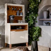Aparador Cantinho do Café Flow Buffet com 2 portas - Off White com Freijó