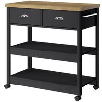Aparador Carrinho Café 2 Gavetas 85 Cm Ba135 Preto Dtall Aparador Carrinho Café 2 Gavetas 85 Cm Ba135 Preto Dtall