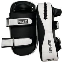 Aparador Chute Thai Pad Pulser Muay Thai Kickboxing Profissional - Preto/Branco