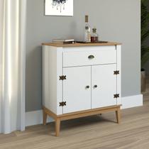 Aparador - Colonial 80x90x41 cm 1 Gaveta 2 Portas Branco/Mel Aparador - Colonial 80x90x41 cm 1 Gaveta 2 Portas Branco/Mel