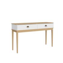 Aparador Colonial com 2 Gavetas MDP Mel Branco 136x41x83cm MB 1026 Movelbento