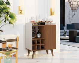 Aparador com Adega Bar estilo retrô 1 porta Lulu cor Off White / Freijo - Comprar Móveis em Casa