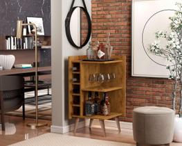 Aparador Com Adega Canto Pés Palito Milão Cor Freijó