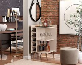Aparador com Adega Canto Pés Palito Milão Plus cor Off White - Comprar Moveis para sua Casa