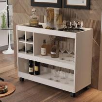 Aparador com Adega Sala Bar Bells Luxo cor Perola - MJM Casa dos Moveis