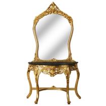 Aparador Com Espelho Hall Luiz Felipe Classico Madeira Luxo