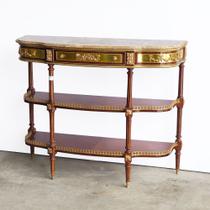 Aparador com Prateleiras Neoclassico Ornamento Latão Marmore