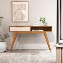 Aparador com Puxador Usinado e Pés em Madeira Maciça 100% MDF 136cm Tucumã Marrom Aparador com Puxador Usinado e Pés em Madeira Maciça 100% MDF 136cm Tucumã Marrom