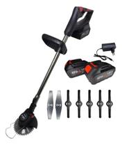 Aparador Cortador De Grama Roçadeira Elétrica 2 Baterias 21v Aparador Cortador De Grama Roçadeira Elétrica 2 Baterias 21v