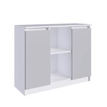 Aparador Credencia 2 Portas Branco/Cinza M.com