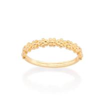 Aparador de aliança anel banhado ouro 3x 24k 18k e 22k rommanel com 11 flores 513384 Aparador de aliança anel banhado ouro 3x 24k 18k e 22k rommanel com 11 flores 513384