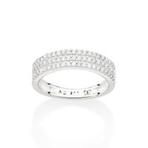 Aparador de aliança anel prata 925 rommanel cravejada zircônias 810234 Aparador de aliança anel prata 925 rommanel cravejada zircônias 810234