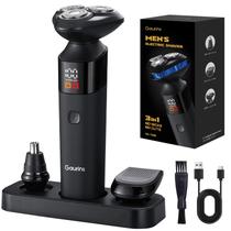 Aparador de Barba Elétrico Gaurins 3 em 1 com Cabeças Rotativas para Homens Aparador de Barba Elétrico Gaurins 3 em 1 com Cabeças Rotativas para Homens