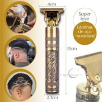 Aparador De Barba Elétrico Hair Clipper Ws-t99 Gold Buda - MAQUINA ACABAMENTO