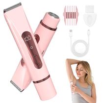 Aparador de Bikini KVKVMO Cabeça Dupla Cerâmica IPX7 Rosa Aparador de Bikini KVKVMO Cabeça Dupla Cerâmica IPX7 Rosa