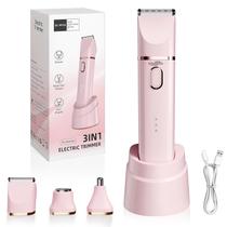 Aparador de biquíni Weivone para mulheres, barbeador elétrico sem fio, rosa