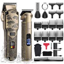 Aparador de Cabelo Hatteker Professional T-Blade - Conjunto Completo