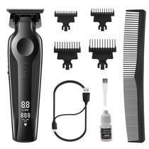 Aparador de cabelo KEMEI 264 Zero Gapped sem fio com lâmina T preta Aparador de cabelo KEMEI 264 Zero Gapped sem fio com lâmina T preta