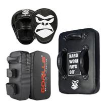 Aparador De Chute + Escudo De Chute+ Manopla De Foco Gorilla Muay Thai Taekwondo Equipamento Luta Aparador De Chute + Escudo De Chute+ Manopla De Foco Gorilla Muay Thai Taekwondo Equipamento Luta