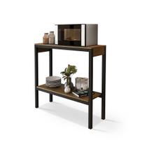 Aparador De Cozinha 2 Prateleiras Para Micro-ondas Klm Store Preto/imbuia Aparador De Cozinha 2 Prateleiras Para Micro-ondas Klm Store Preto/imbuia