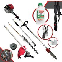 Aparador De Galhos 4 em 1 Toyama Roçadeira e Esqueletador TBC43-MT 2T 43cc 1,8HP 9200rpm Multifunções Com Carretel + 3 Pontas + Sabre 10” + ÓLEO STIHL