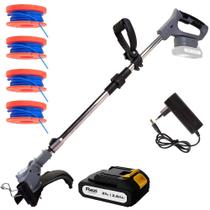 Aparador de grama a bateria 21V com 4 carreteis de nylon 30251 - RZ-AGB21 (110V/220V)