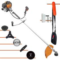 Aparador de Grama À Gasolina Tekna RL430P Motor 2T 43cc 1,7HP de Potência 10.000rpm Roçadeira Completa Com Carretel Nylon e Kit 4 Lâminas de Corte