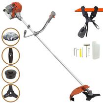 Aparador de Grama À Gasolina Tekna RL520ACG2 52cc 2HP 2T Completa Com Carretel de Nylon + Faca 2 Pontas + Faca 3 Pontas + Escova Rotativa de Aço