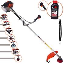 Aparador de Grama Import Way IWRGM2T5X163 63cc 3HP Com Carretel + Facas 2 Pontas, 3 Pontas, 6 Pontas, 40 e 80 Dentes de Vídea e Escova + Óleo Toyama