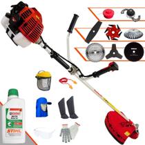 Aparador de Grama Kawashima KW43L 2T 43cc 1,7HP Roçadeira Com Carretel e Faca 3 Pontas + Kit Faca 2 Pontas, Faca 6 Pontas, Faca 40 Dentes Vídea, Faca 80 Dentes, Trimmer e Escova + EPI + ÓLEO STIHL Aparador de Grama Kawashima KW43L 2T 43cc 1,7HP Roçadeira Com Carretel e Faca 3 Pontas + Kit Faca 2 Pontas, Faca 6 Pontas, Faca 40 Dentes Vídea, Faca 80 Dentes, Trimmer e Escova + EPI + ÓLEO STIHL