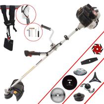Aparador de Grama Kawashima KW43LE À Gasolina 2T 43cc 1,7HP 10.000rpm 8 Em 1 Com Carretel Nylon + Facas 2 Pontas, 3 Pontas, 6 Pontas, Lâmina 40 Dentes Vídea, Lâmina 80 Dentes, Trimmer e Escova de Aço Aparador de Grama Kawashima KW43LE À Gasolina 2T 43cc 1,7HP 10.000rpm 8 Em 1 Com Carretel Nylon + Facas 2 Pontas, 3 Pontas, 6 Pontas, Lâmina 40 Dentes Vídea, Lâmina 80 Dentes, Trimmer e Escova de Aço