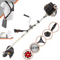Aparador de Grama Kawashima KW52LE À Gasolina 52cc 2,5HP de Potência 10000rpm Roçadeira Multifuncional 5 Em 1 Com Carretel e Lâmina 3 Pontas + EXTRA Faca 2 Pontas, Faca 6 Pontas e Faca 40 Dentes Vídea