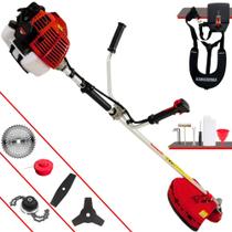 Aparador de Grama Multifuncional Kawashima KW43-L À Gasolina 2T 43cc 1,7HP de Potência 10.000rpm Roçadeira 5 Em 1 Com Carretel e Faca 3 Pontas + Kit Lâmina 2 Pontas, Lâmina 40 Dentes Vídea e Trimmer Aparador de Grama Multifuncional Kawashima KW43-L À Gasolina 2T 43cc 1,7HP de Potência 10.000rpm Roçadeira 5 Em 1 Com Carretel e Faca 3 Pontas + Kit Lâmina 2 Pontas, Lâmina 40 Dentes Vídea e Trimmer