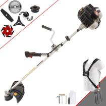Aparador de Grama Multifuncional Kawashima KW43LE À Gasolina 43cc 1,7HP de Potência 10.000rpm Roçadeira 6 Em 1 Com Carretel e Faca 3 Pontas + Kit Faca 2 Pontas, Faca 6 Pontas, Faca 40 Dentes e Trimmer Aparador de Grama Multifuncional Kawashima KW43LE À Gasolina 43cc 1,7HP de Potência 10.000rpm Roçadeira 6 Em 1 Com Carretel e Faca 3 Pontas + Kit Faca 2 Pontas, Faca 6 Pontas, Faca 40 Dentes e Trimmer