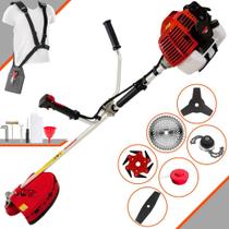 Aparador de Grama Multifuncional Kawashima KW52L À Gasolina 52cc 2,5HP de Potência 10.000rpm Roçadeira 6 Em 1 Com Carretel e Faca 3 Pontas + Kit Faca 2 Pontas, Faca 6 Pontas, Faca 40 Dentes e Trimmer Aparador de Grama Multifuncional Kawashima KW52L À Gasolina 52cc 2,5HP de Potência 10.000rpm Roçadeira 6 Em 1 Com Carretel e Faca 3 Pontas + Kit Faca 2 Pontas, Faca 6 Pontas, Faca 40 Dentes e Trimmer