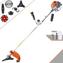 Aparador de Grama Multifuncional Vulcan VR430P À Gasolina 43cc 1,7HP Roçadeira 6 Em 1 Com Guidão Anti-Vibração Carretel e Faca 3 Pontas + Kit Faca 2 Pontas, Faca 6 Pontas, Faca 40 Dentes e Trimmer Aparador de Grama Multifuncional Vulcan VR430P À Gasolina 43cc 1,7HP Roçadeira 6 Em 1 Com Guidão Anti-Vibração Carretel e Faca 3 Pontas + Kit Faca 2 Pontas, Faca 6 Pontas, Faca 40 Dentes e Trimmer