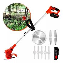 Aparador De Grama Sem Fio Roçadeira A Bateria Nakasaki 1580w