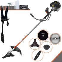 Aparador de Grama Terra GRH-430 À Gasolina 43cc 1,7HP de Potência 6.500rpm Roçadeira Multifuncional 5 Em 1 Com Carretel e Lâmina 3 Pontas + EXTRA Lâmina Facão, Lâmina 40 Dentes e Lâmina 80 Dentes Aparador de Grama Terra GRH-430 À Gasolina 43cc 1,7HP de Potência 6.500rpm Roçadeira Multifuncional 5 Em 1 Com Carretel e Lâmina 3 Pontas + EXTRA Lâmina Facão, Lâmina 40 Dentes e Lâmina 80 Dentes