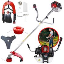 Aparador de Grama Toyama RT52-L À Gasolina 2 Tempos 52cc 2HP 10.000rpm Roçadeira Multifunções Completa Com Carretel de Nylon + Lâmina 3 Pontas