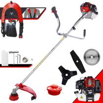 Aparador de Grama Toyama RT52-L À Gasolina 52cc 2HP 10.000rpm Com Carretel de Nylon + Lâmina 2 Pontas + Lâmina 3 Pontas + Lâmina 40 Dentes de Vídea