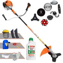 Aparador de Grama Vulcan VR520H 2T 52cc 2,5HP Roçadeira Com Carretel e Faca 3 Pontas + Kit Faca 2 Pontas, Faca 6 Pontas, Faca 40 Dentes de Vídea, Faca 80 Dentes, Trimmer e Escova + EPI + ÓLEO STIHL Aparador de Grama Vulcan VR520H 2T 52cc 2,5HP Roçadeira Com Carretel e Faca 3 Pontas + Kit Faca 2 Pontas, Faca 6 Pontas, Faca 40 Dentes de Vídea, Faca 80 Dentes, Trimmer e Escova + EPI + ÓLEO STIHL