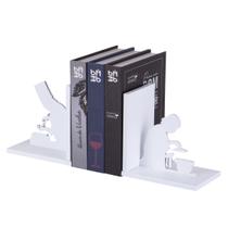 Aparador De Livros Organizador Suporte Porta Livros Chef De Cozinha Gourmet Em MDF Branco Para Sala Quarto Escritório Decoração