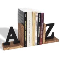 Aparador de Livros Suporte Bibliocanto AZ A-Z Pinus MDF - Geguton