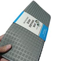 Aparador de Louça Tapete Cinza Microfibra Super Absorvente Escorredor Copos Panelas Talheres 38x50