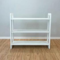 Aparador de Madeira Pinus Linea de 3 Prateleiras Ample Branco