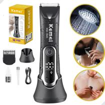 Aparador de Pelos Corpo Unissex Barbeador Prova D'agua Sem Fio cortar depilar partes intima KM 1845