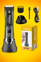 Aparador de Pelos Corpo Unissex Barbeador Prova D'agua Sem Fio cortar depilar partes intima KM 1845