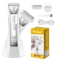 Aparador de Pelos Kemei KM1847 2 em 1 Recarregável Sem Fio IPX7 Lâmina de Cerâmica Display LED Aparador de Pelos Kemei KM1847 2 em 1 Recarregável Sem Fio IPX7 Lâmina de Cerâmica Display LED
