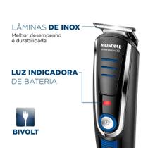 Aparador de Pelos Mondial Super Groom 10 Preto Bivolt 10 em 1 Lâminas Inox 90min